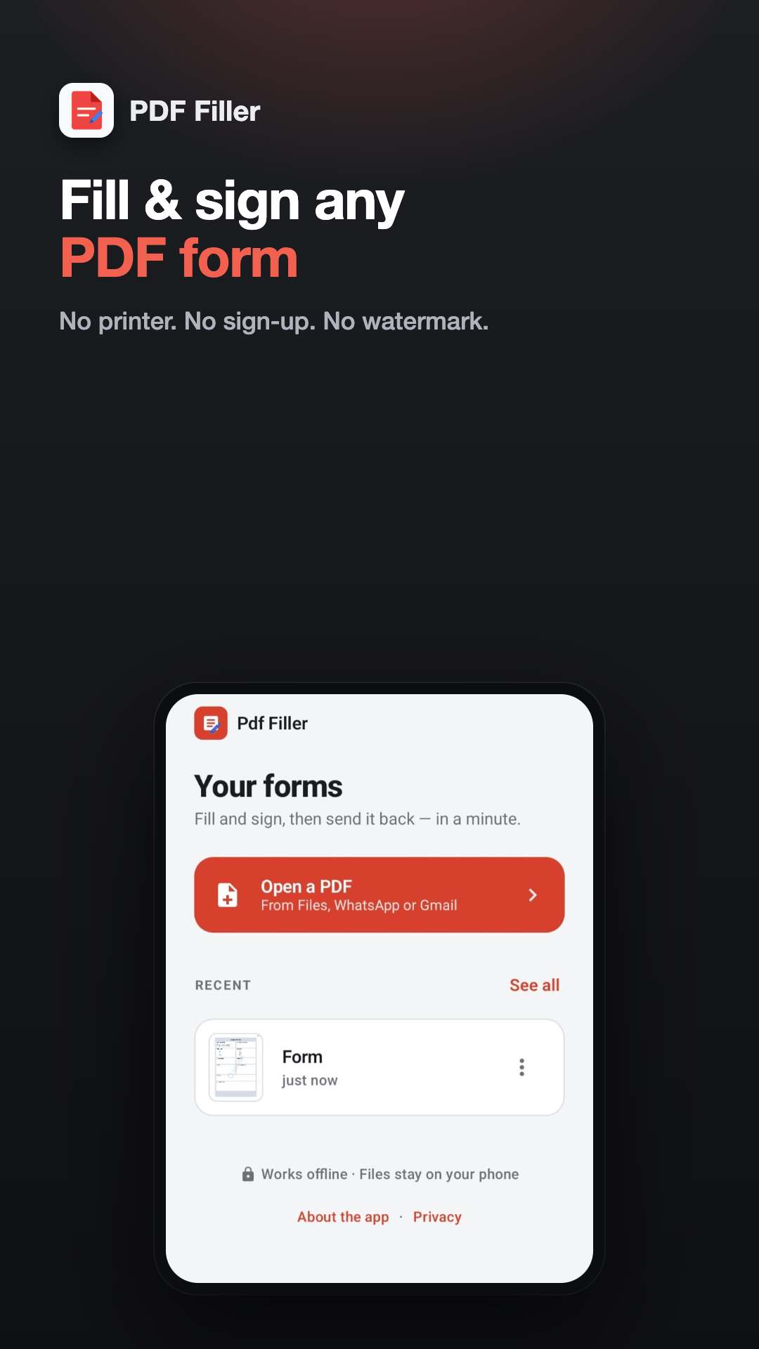PDF Filler screenshot 1 of 4